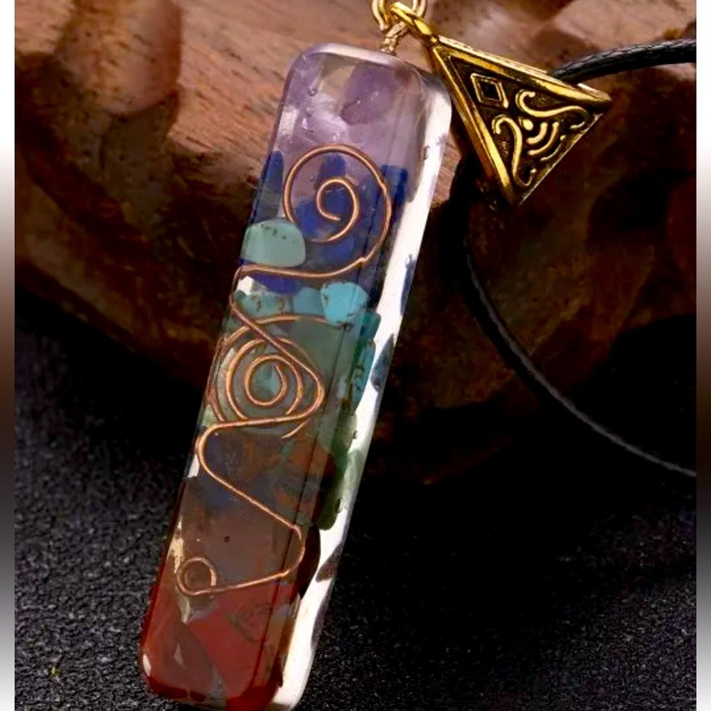 SEE NEW LISTING (Chakra) Chakra Reiki Necklace stone wards off negative energy!